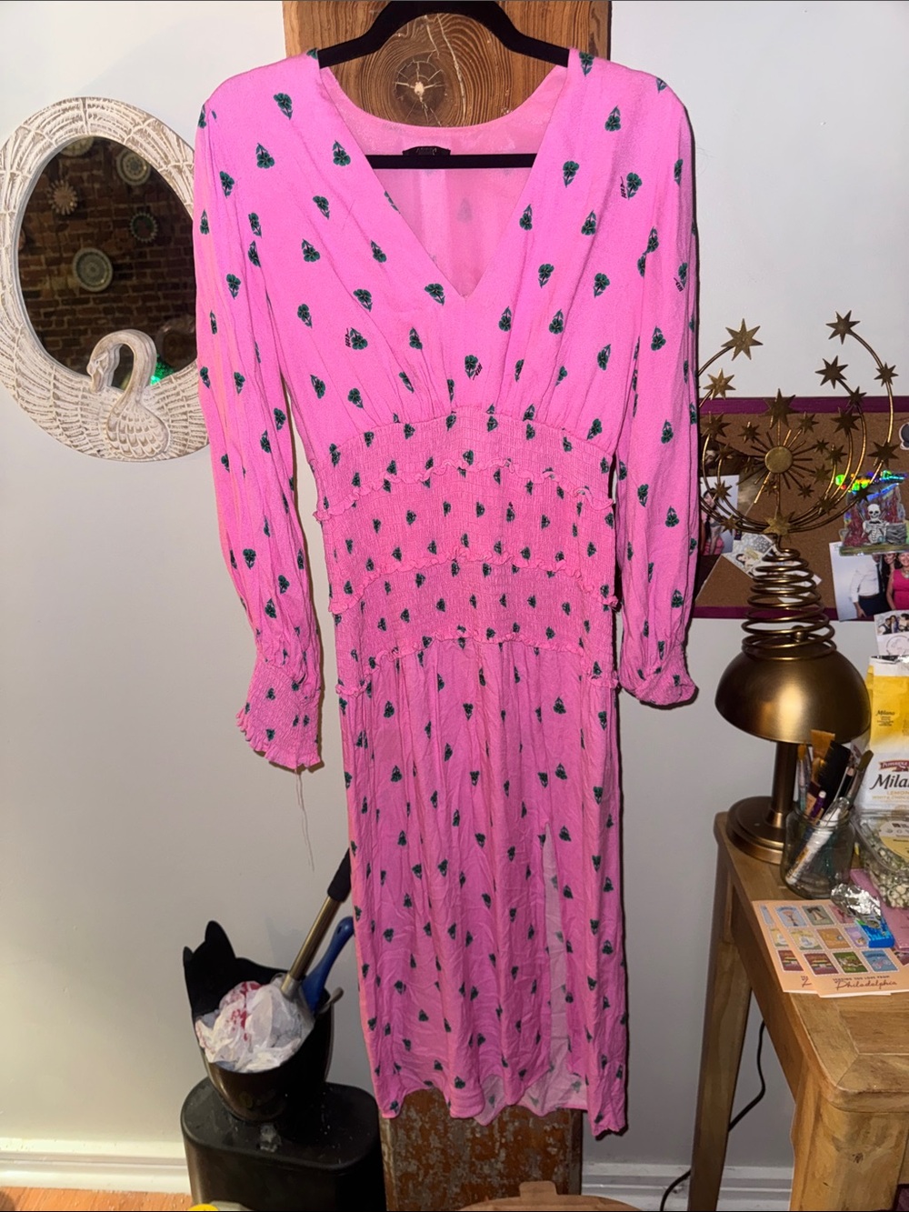 AFRM Hazel Floral Smocked Long Sleeve Midi Dress